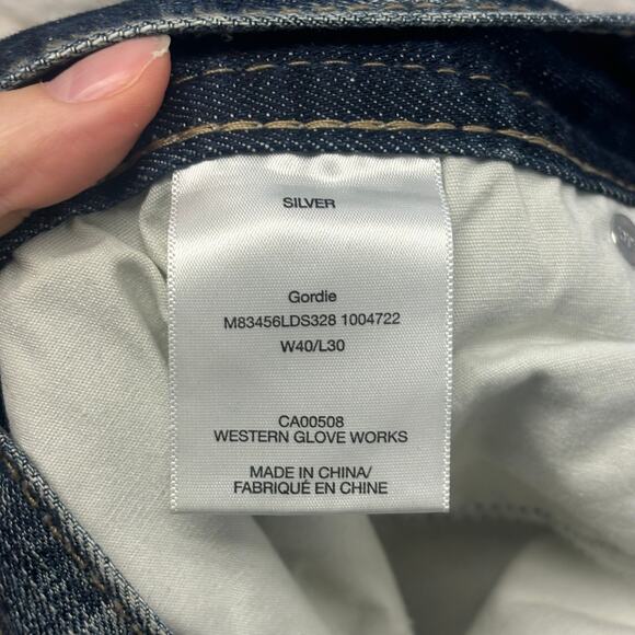 Vintage Silver Jeans Faded Blue Mens 40x30 Straight Stretch Mid Wash Denim Jeans - Picture 5 of 13